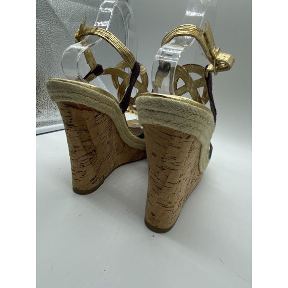 Steve Madden Multi Color  Platform Sandal Wedge Shoes Size 11 M - Picture 6 of 7